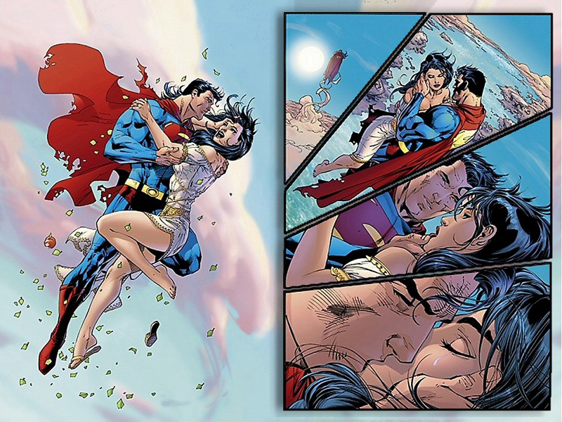 Superman-and-Wonder-Woman-Kissing GeekCity.